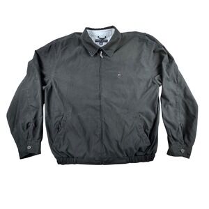 Y2K‎ Tommy Hilfiger Classic Harrington Mens Jacket Large Full Zip Navy Blue